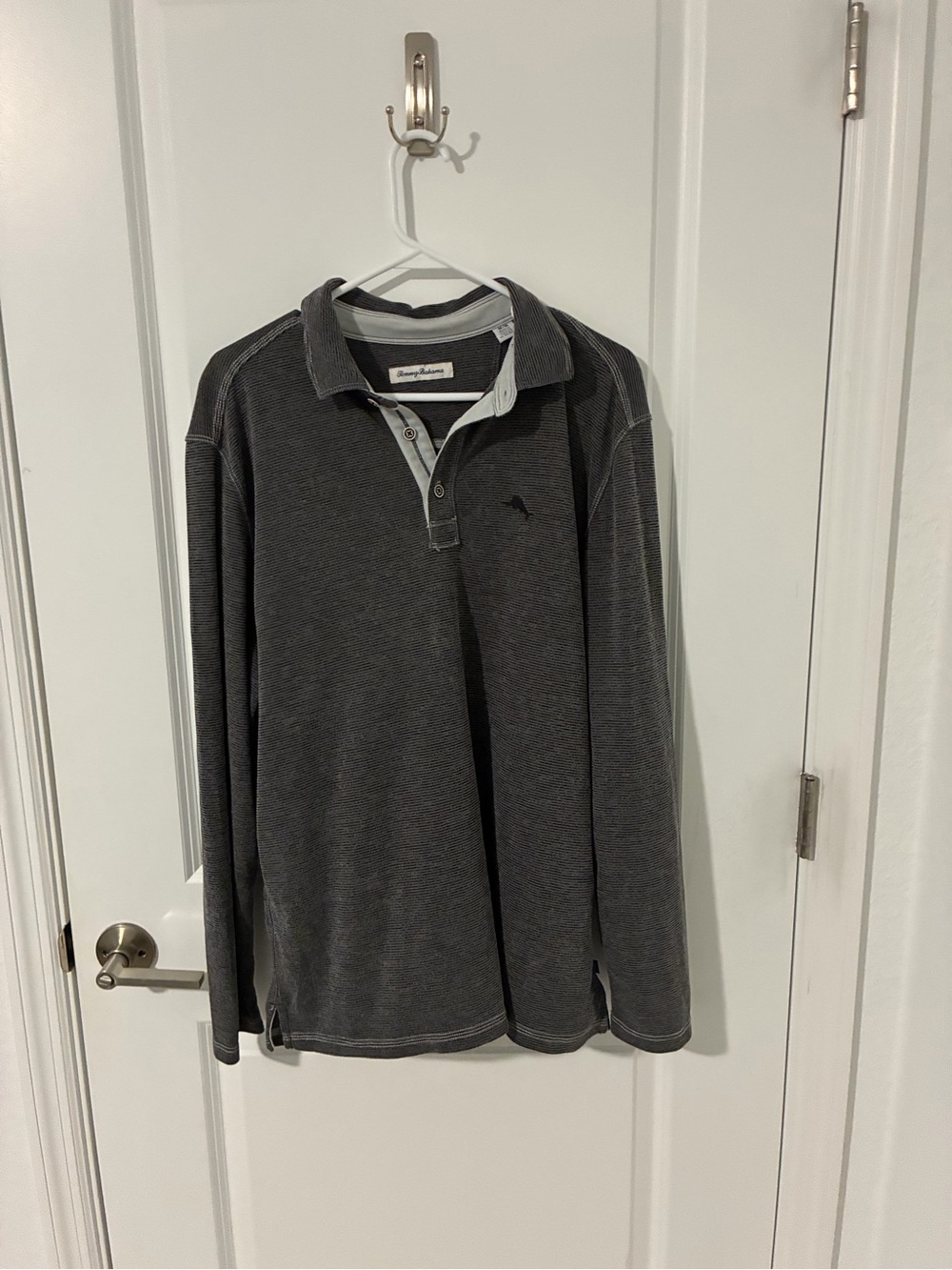 Tommy Bahama Men's Long-Sleeve Polo - Charcoal